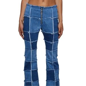 dELiA*s Blue Patchwork Flare Jeans